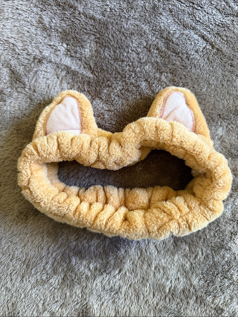 Plush corgi Ear Headband in Light Yellow - Soft Hair Accessory